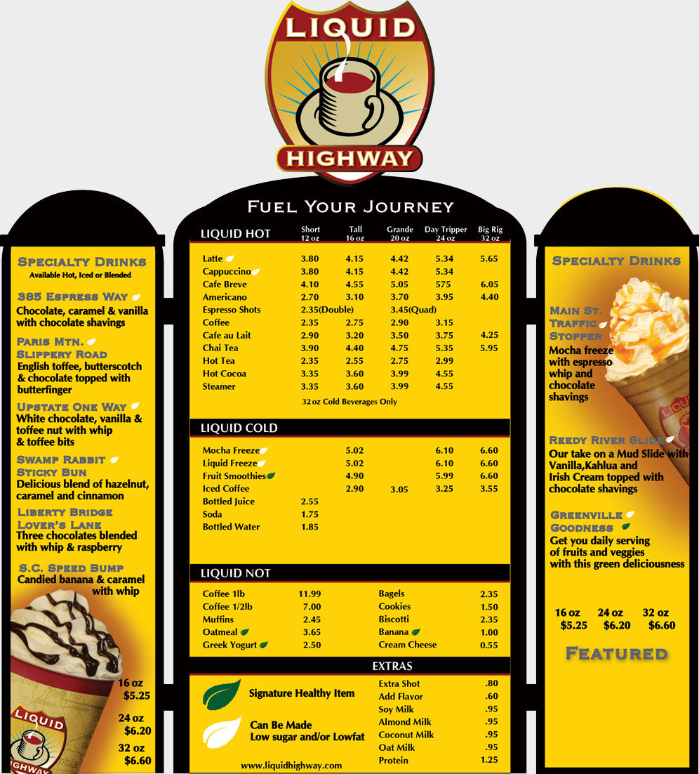 Highway Setting Menu Store Menu โ Liquid Highway